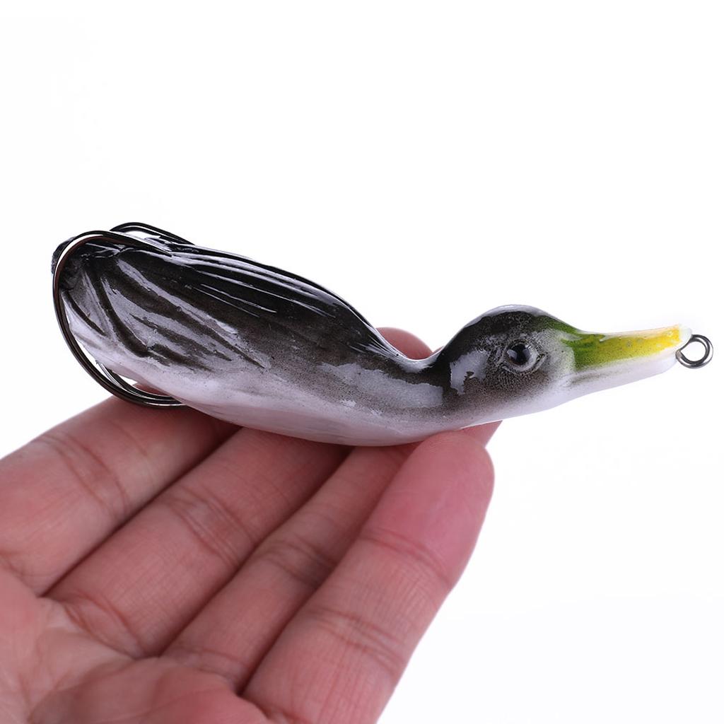 2pcs Floating Duck Lure 10.5cm Bass Bait Fishing Tackle Black