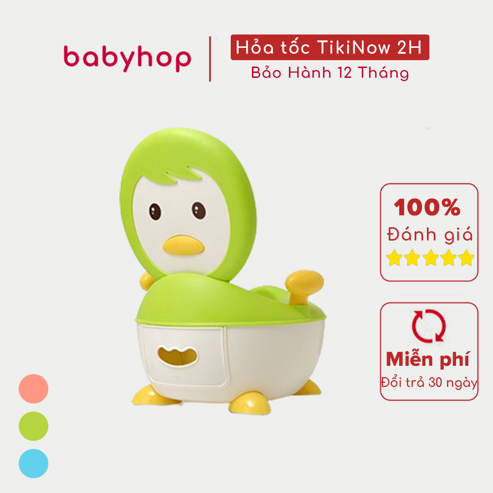 Bô vệ sinh Cánh cụt dành cho bé Babyhop BH-113G - Xanh lá