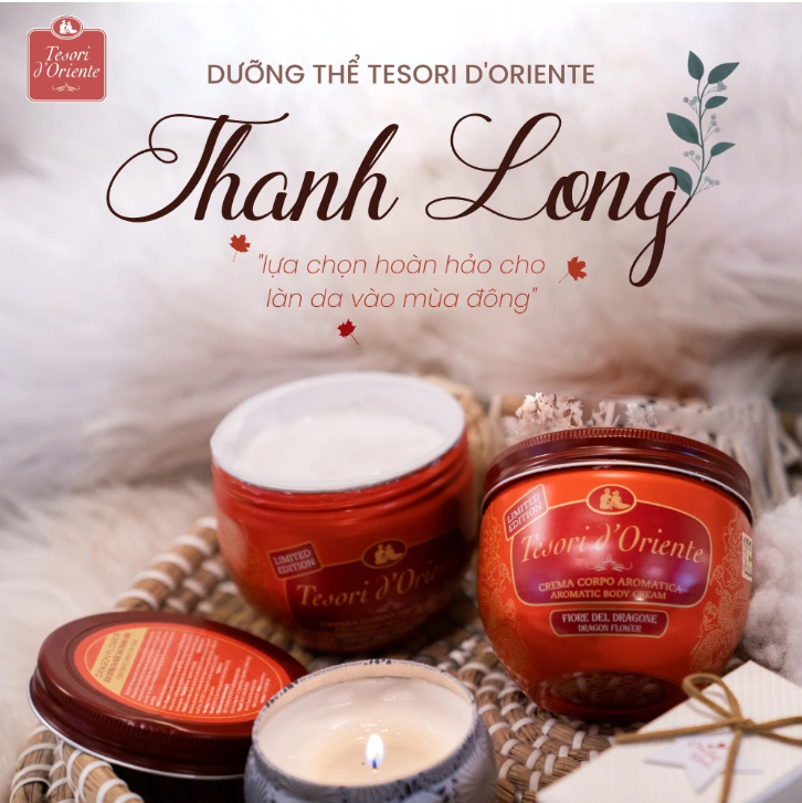 Kem dưỡng thể hương nước hoa Thanh Long Tesori d'Oriente Italy 300gr