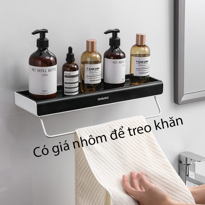 Kệ Dán Tường Để Đồ Ousuwo Có Giá Treo Khăn Trong Nhà Tắm, Nhà Bếp