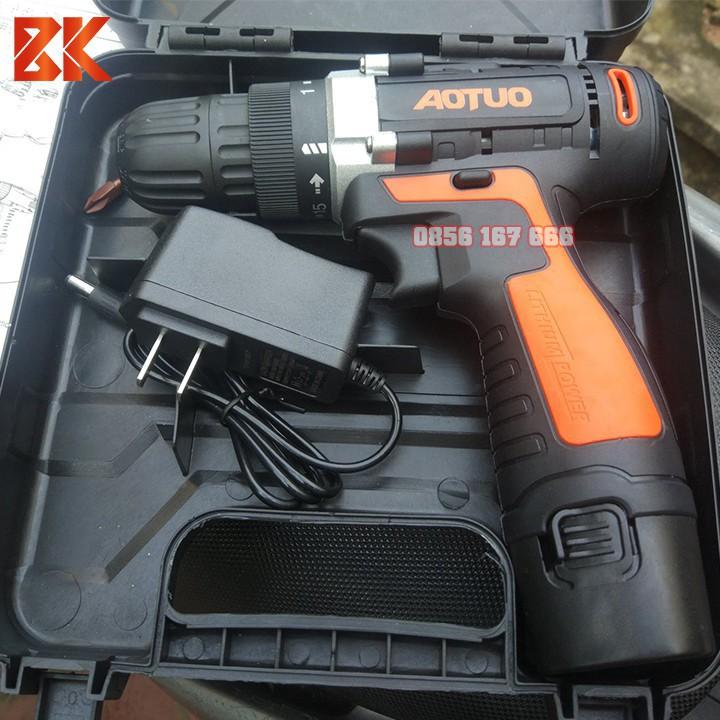 MÁY KHOAN, BẮT VÍT 2 CHIỀU AOTUO DÙNG PIN 12V
