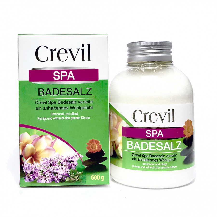 Muối tắm spa thảo dược tẩy tế bào chết Crevil Spa Badesalz của Đức (600g) - KBM02