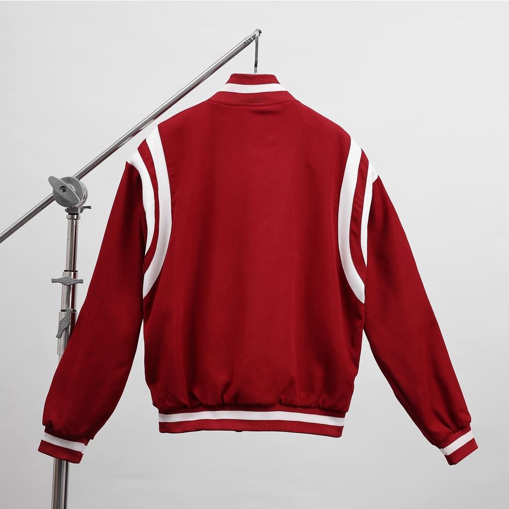 Áo Khóac Form Rộng Nỉ Jacket Varsity V19 - Màu Đỏ