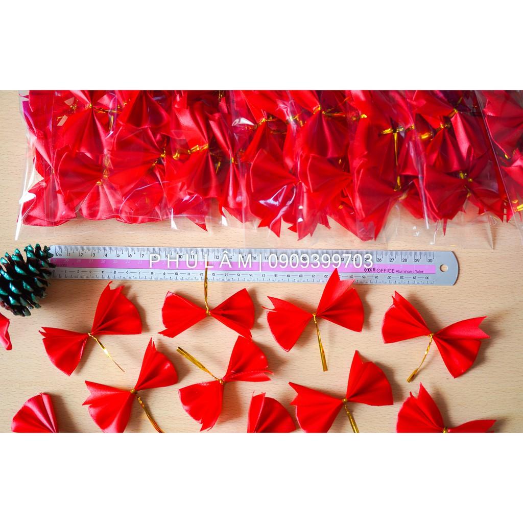 NOEL - BỊCH 10 CÁI / 12 CÁI NƠ TREO TRANG TRÍ NOEL - KT-01 / Nơ Ruy Băng Lụa TD-01