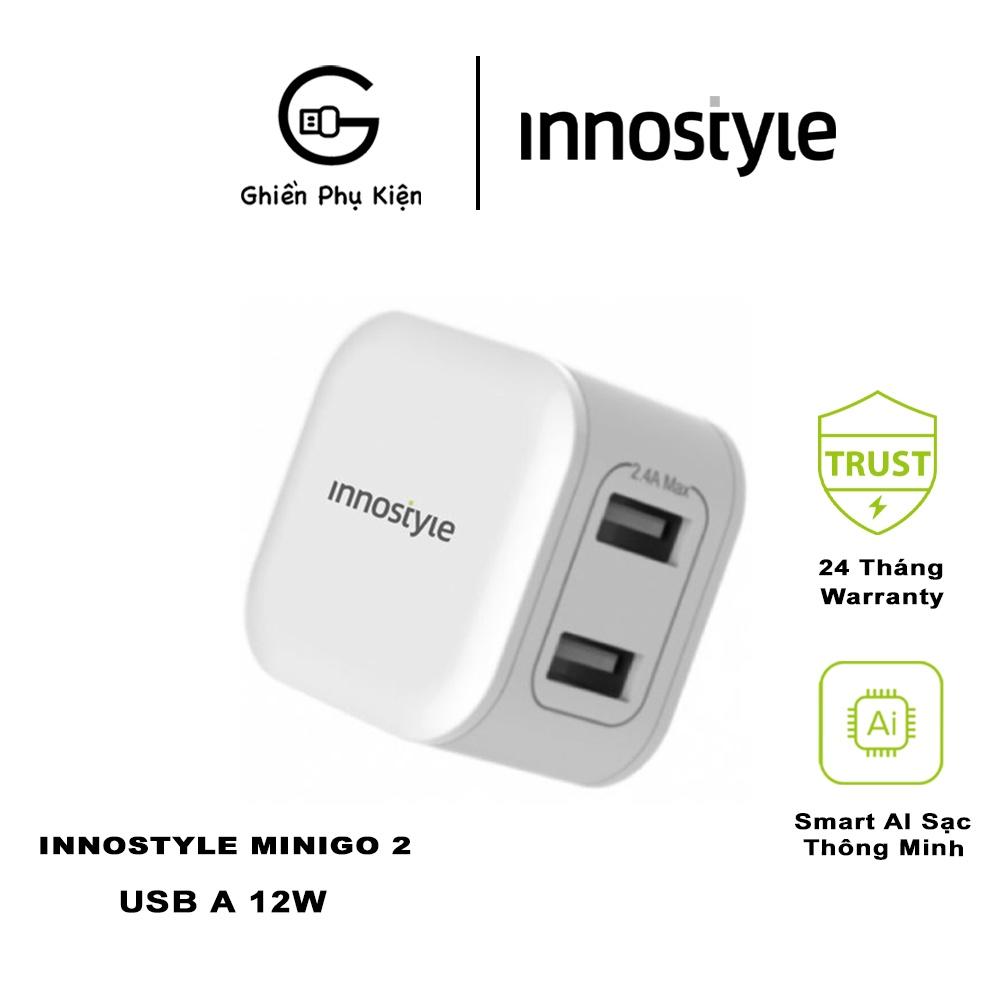 SẠC INNOSTYLE MINIGO 2 USB A 12W SMART AI CHARGING - HÀNG CHÍNH HÃNG