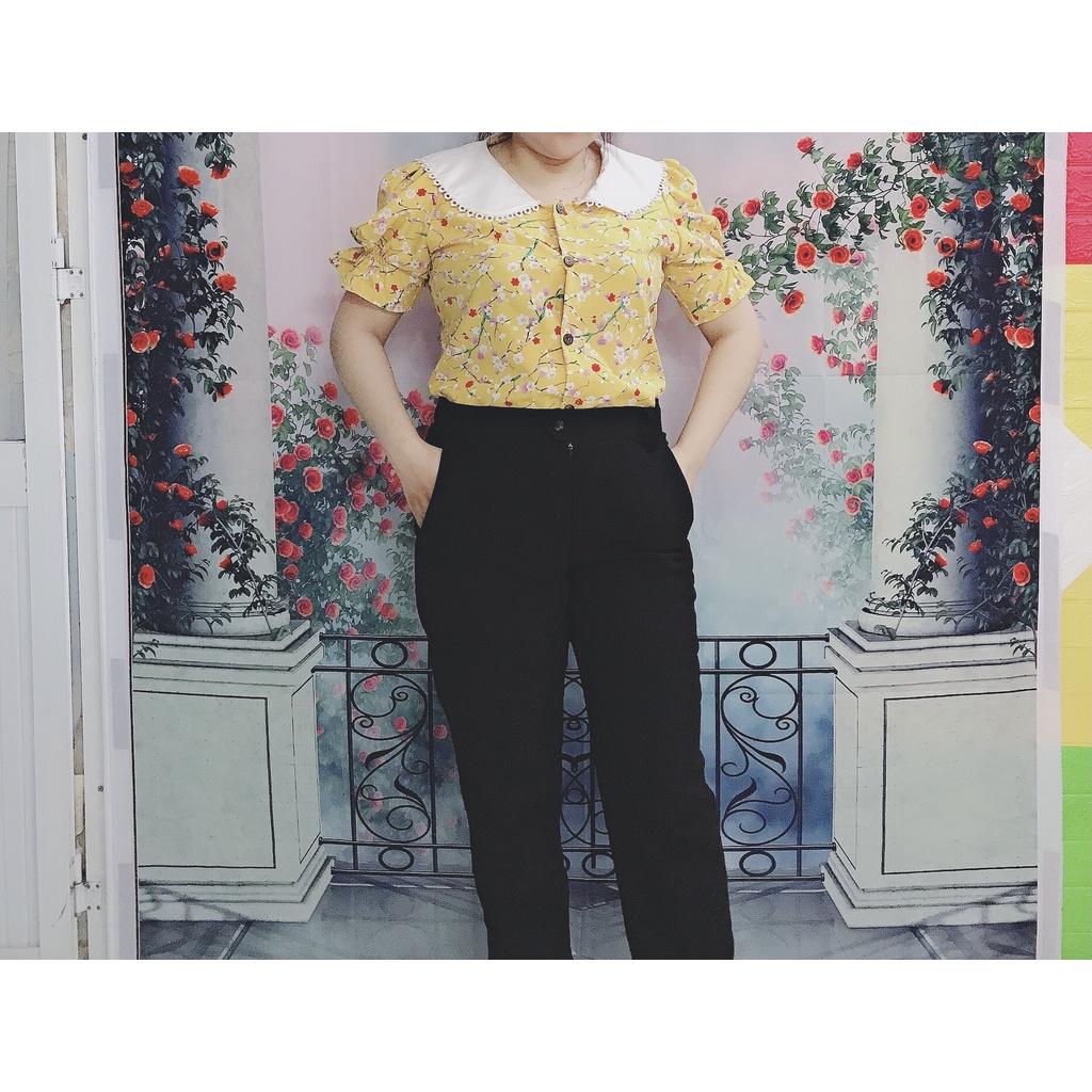 ÁO HOA NHÍ CỔ SEN TRẮNG BIGSIZE