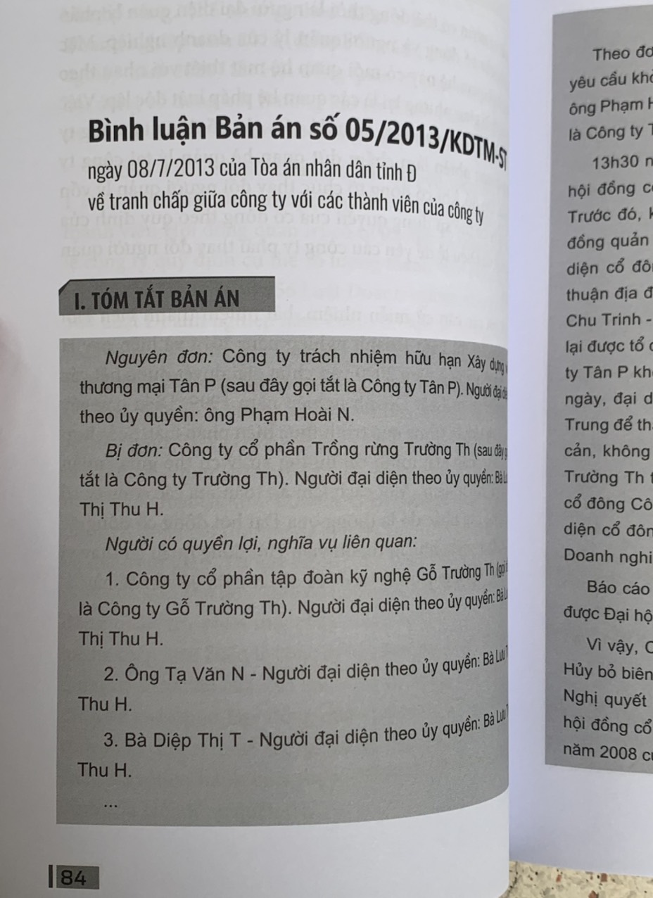 Bình Luận Án Các Tranh Chấp Điển Hình Trong Quản Trị Công Ty