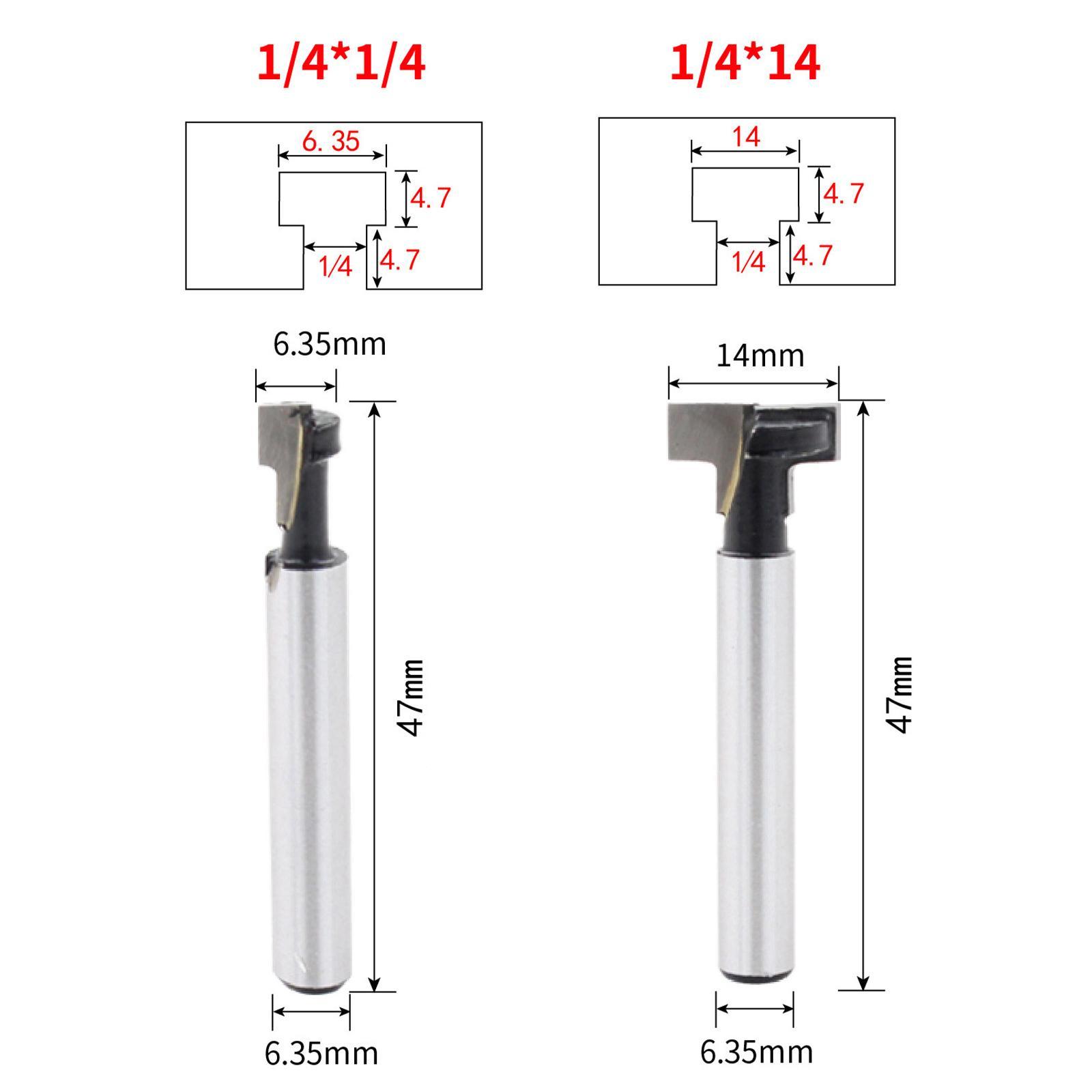 5Pcs Surfacing Router Bits Grooving Bits Planer Bit for Woodworking Router