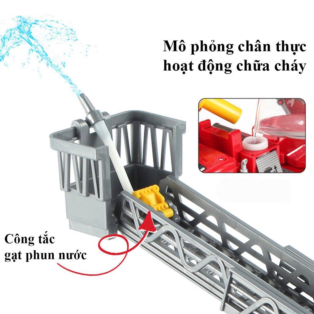 HÀNG LOẠI 1 CAO CẤP ĐỒ CHƠI XE THANG CỨU HỎA CỠ ĐẠI FIRE TRUCK TOYSTAR CÓ ĐÈN, ÂM THANH, PHUN NƯỚC NHƯ THẬT