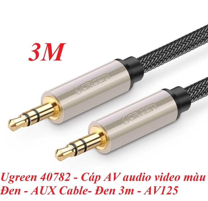 Ugreen UG40782AV125TK 3M màu Đen Cáp âm thanh 2 đầu 3.5mm dương đầu bọc kim loại cao cấp - HÀNG CHÍNH HÃNG