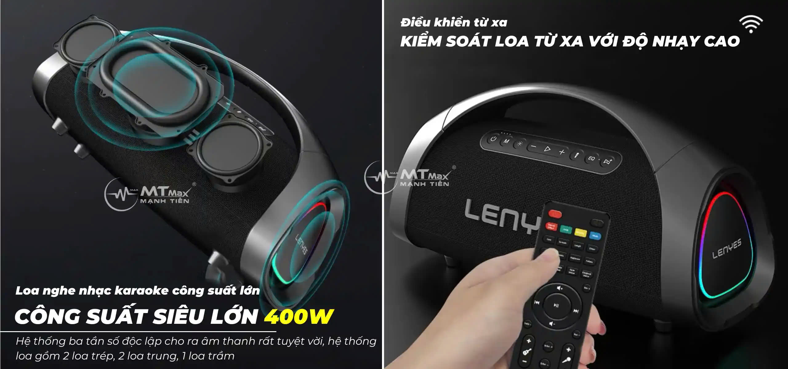Loa Nghe Nhạc Bluetooth S873 Kèm 2 Micro Công Suất Đến 400W Pin Đến 30.000mAh Bluetooth 5.3 Chức Năng TWS Hàng Nhập Khẩu