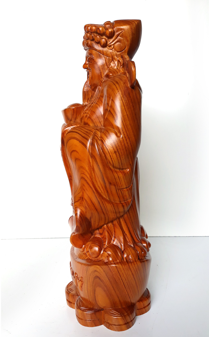 Tượng gỗ, tượng Thần Tài bằng gỗ hương -Cao 40 cm