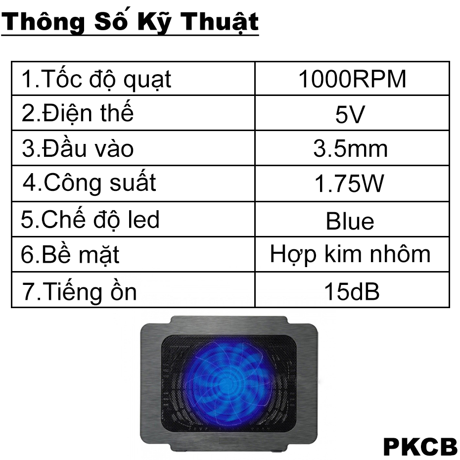 Đế Tản Nhiệt Dùng Cho Máy Tính Laptop Giúp Làm Giảm Nhiệt Độ Của Máy PKCB PF89 -Hàng Chính Hãng