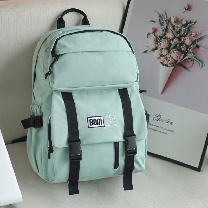 Balo học sinh, sinh viên thời trang unisex với chất dù cao cấp nhẹ bền - BOM