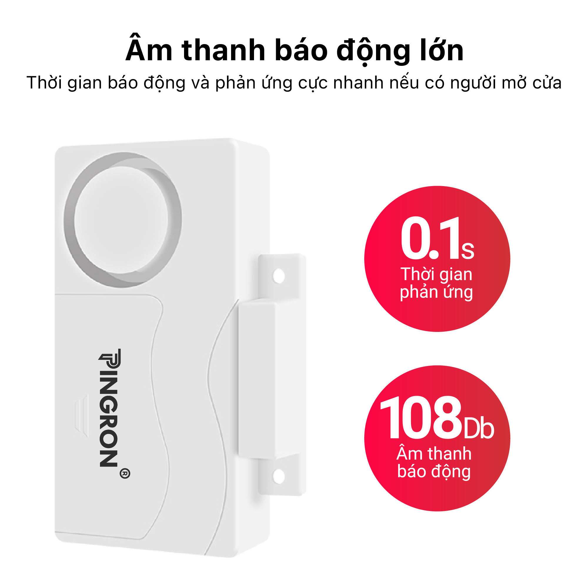 Thiết bị chống trộm gắn cửa tích hợp báo động chống trộm PINGRON PR-C03 - Âm thanh báo động lớn, tích hợp remote điều khiển, bảo hành 12 tháng