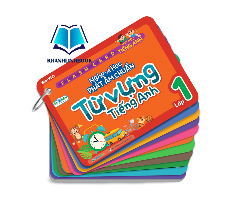 Sách - Flashcard vui học Tiếng Anh Nghe và học phát âm chuẩn từ vựng Tiếng Anh lớp 1