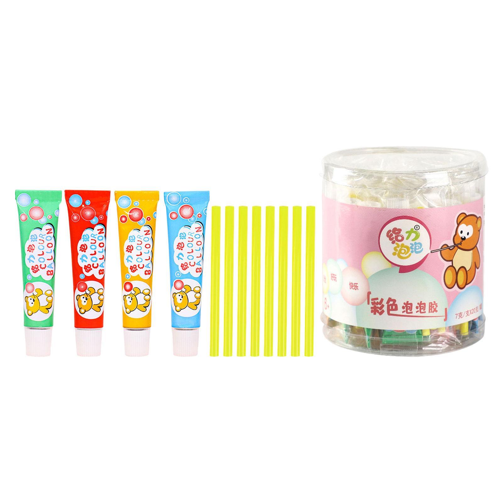 20 Pieces Blow Bubbles Balloons Educational Sensory Toy DIY Crafting with Straws Funny for Children Adults Boys Girls Gift Home Game