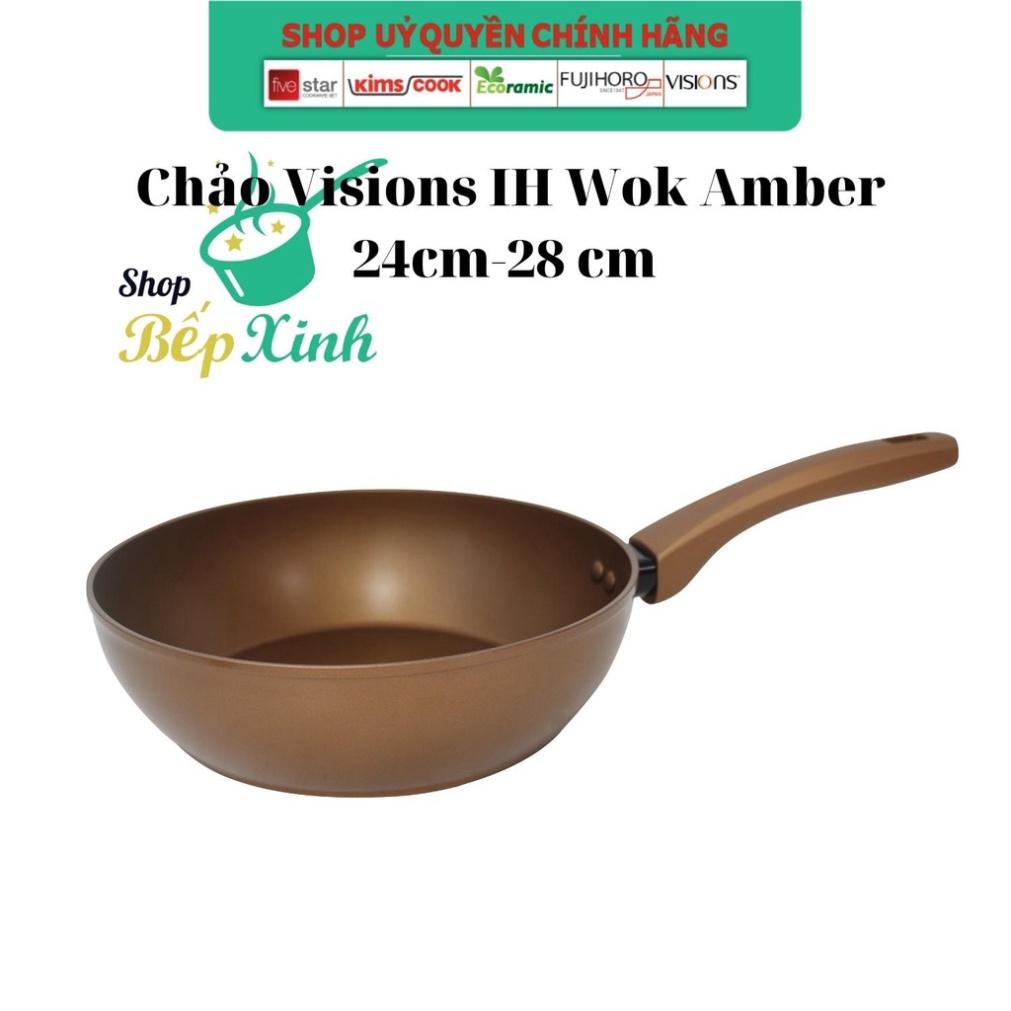 Chảo chống dính ceramic bếp từ Pháp Visions dùng được mọi bếp hàng chính hãng size 18cm -20cm -24cm -26cm -28 cm