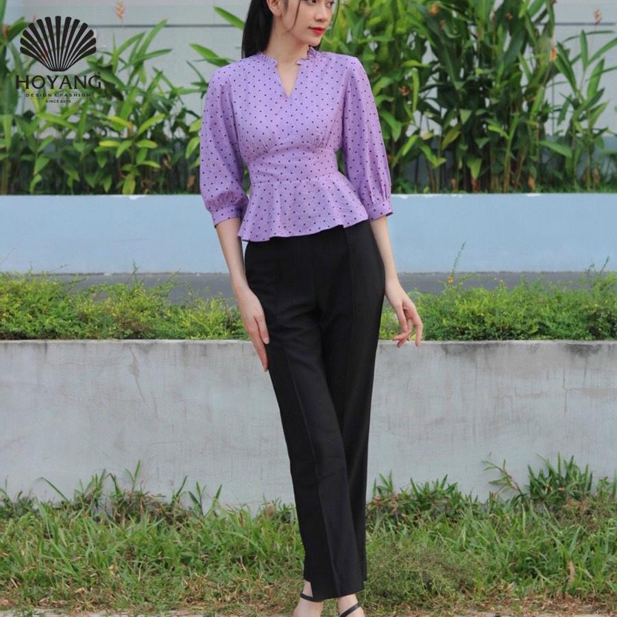 Quần Âu Ống Đứng Nữ Lưng Cao HOYANG QHY18