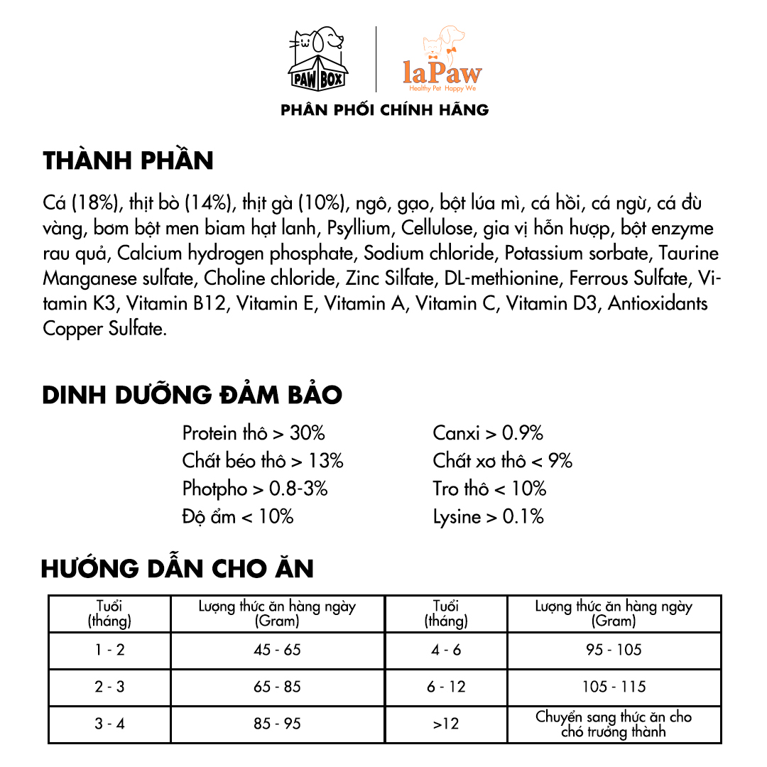 Hạt cho mèo con hỗn hợp dinh dưỡng chuẩn Âu laPaw Gourmet 1KG