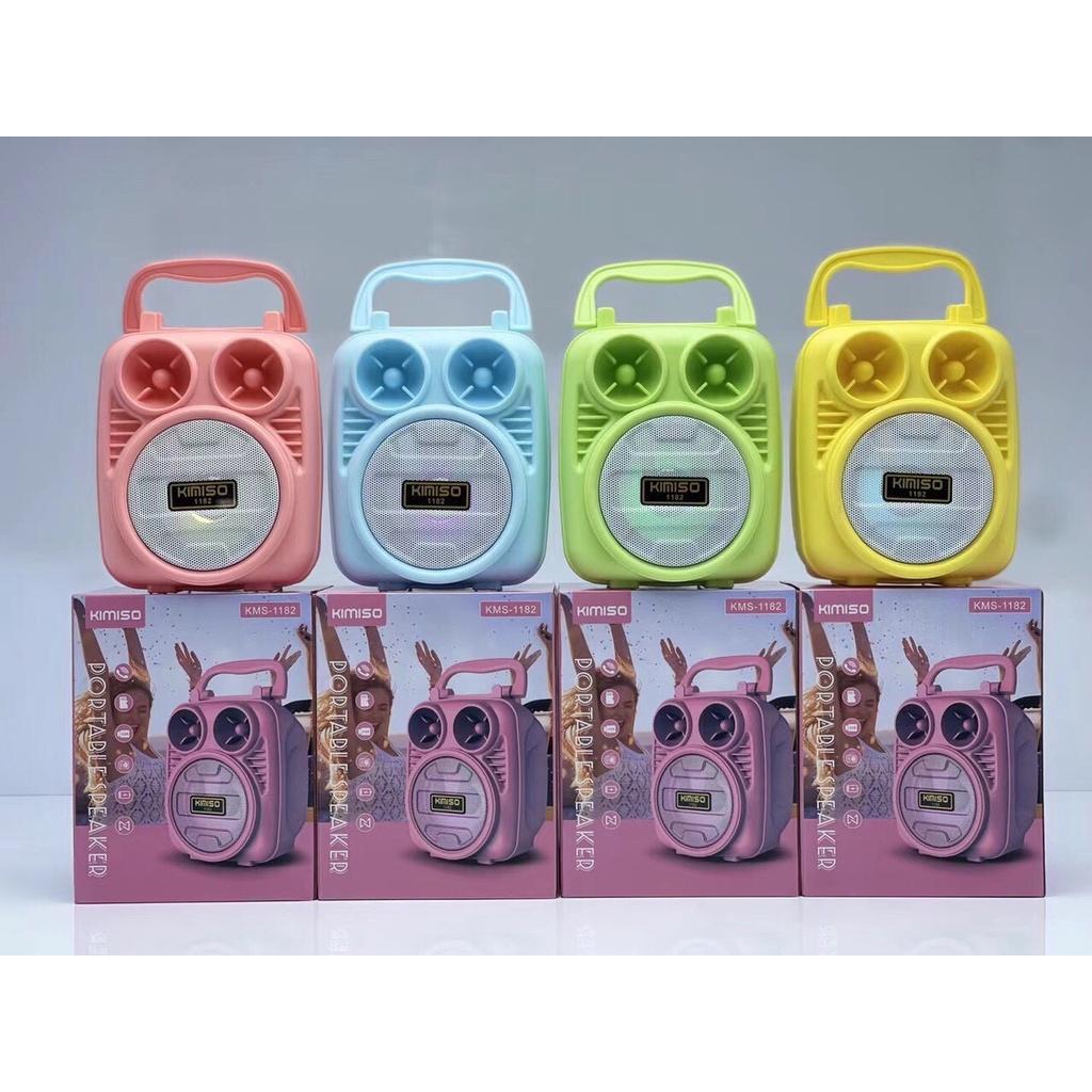 Loa bluetooth mini KIMISO KM-1182 không dây đèn led sống động.