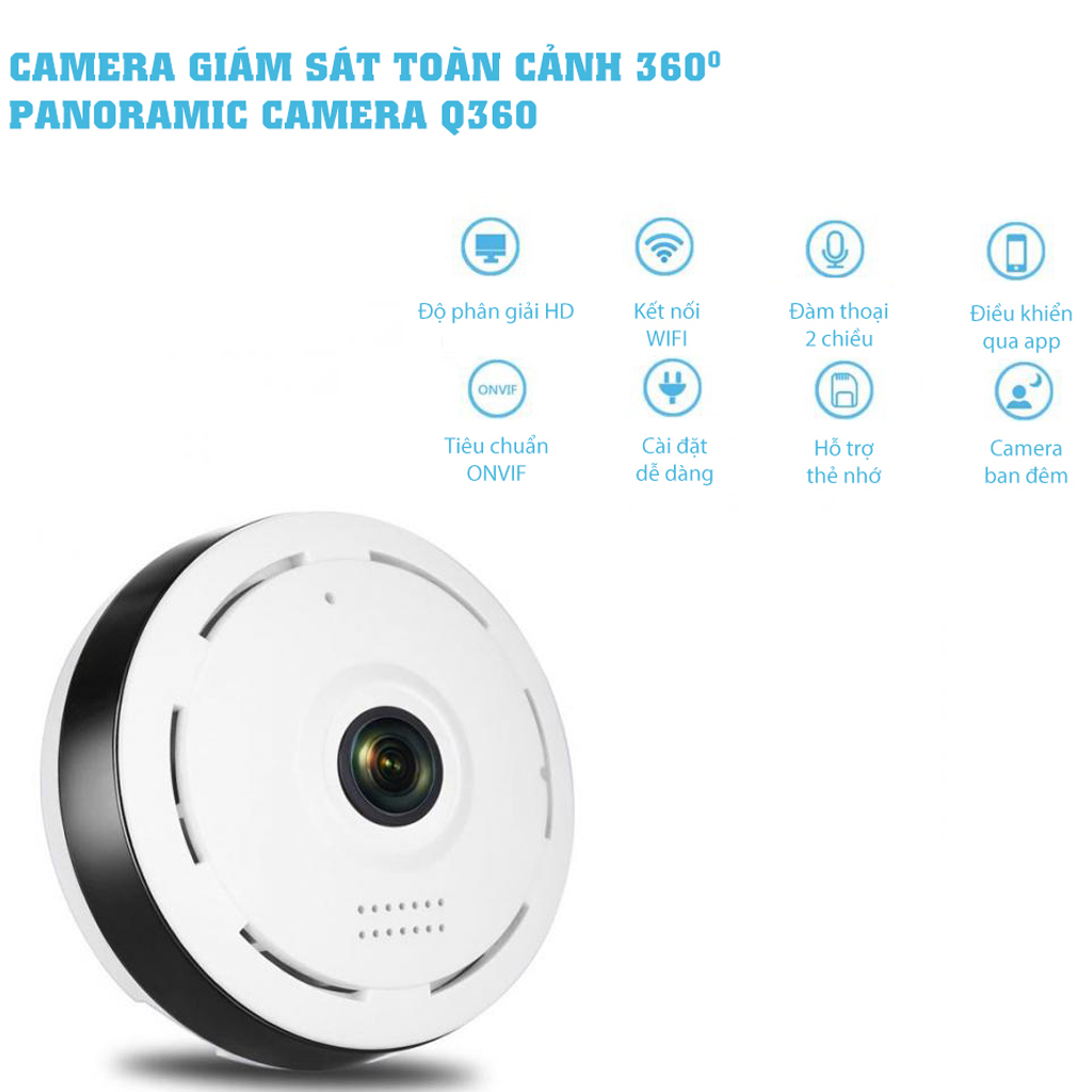 Camera Wifi Góc Rộng V380 Pro Toàn Cảnh Full Hd Gắn Trần Nhà Đàm Thoại Hai Chiều, Cảnh Báo Trộm Quan Sát Rõ Nét Ngày Và Đêm