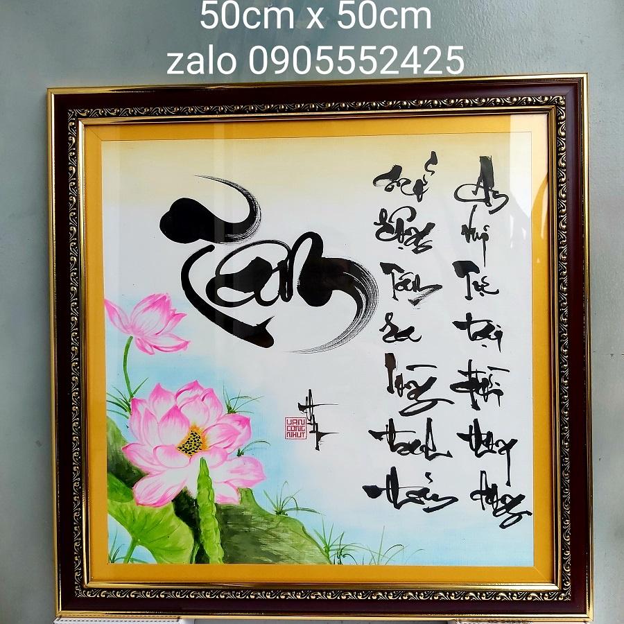 Tranh thư pháp vẽ tay chữ TÂM. Quà tặng mừng tân gia,  khai trương.