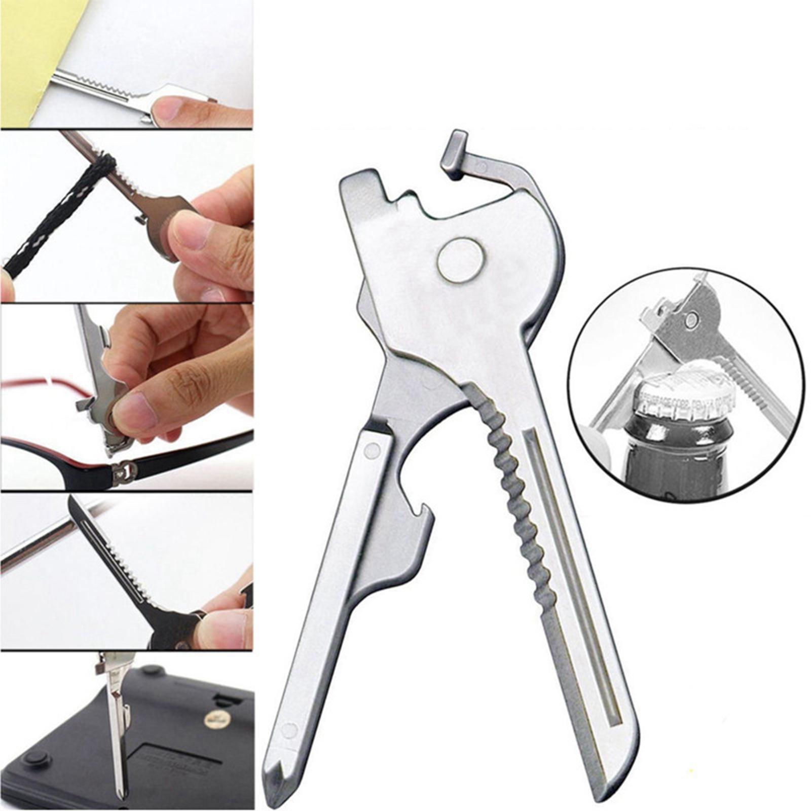 6 in 1 Keychain Multi Tool Multitool Mini Gadget for Hiking Traveling Picnic