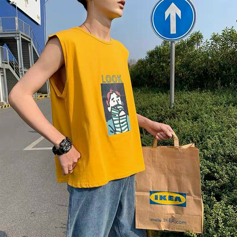 ÁO TANK TOP - Thun Unisex Hàn Quốc Kiểu 3 Lỗ Thoáng Mát - Chất Cotton Dày ịn Cao Cấp chơi Thể Thao Tập Gym - Đi Biển