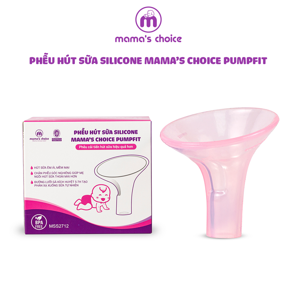 Phễu Hút Sữa Silicone Mama's Choice Pumpfit, Hứng Sữa Mẹ Êm Ái, Kiểm Định Quốc Tế, Tương Thích Máy Mede la Spectra Avent Fazt