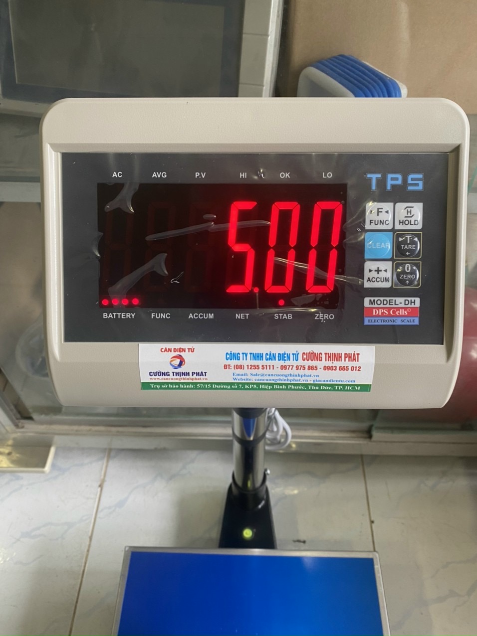Cân bàn điện tử TPS DH Mức cân 150kg độ đọc 0.02kg- Kích thước bàn:  m.