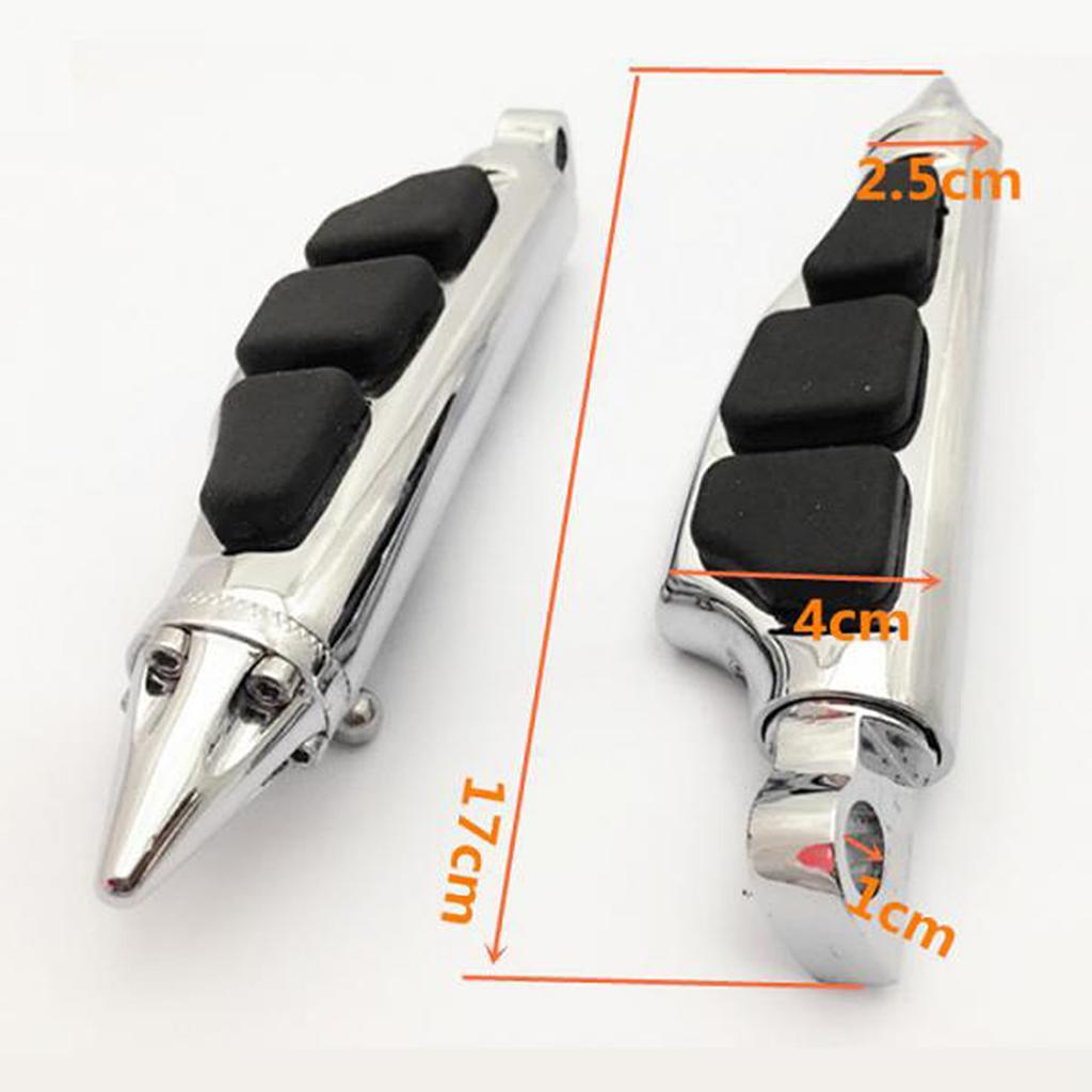 1Pair Chrome Front Stiletto Spike Foot Pegs Foot Rests for Suzuki Boulevard