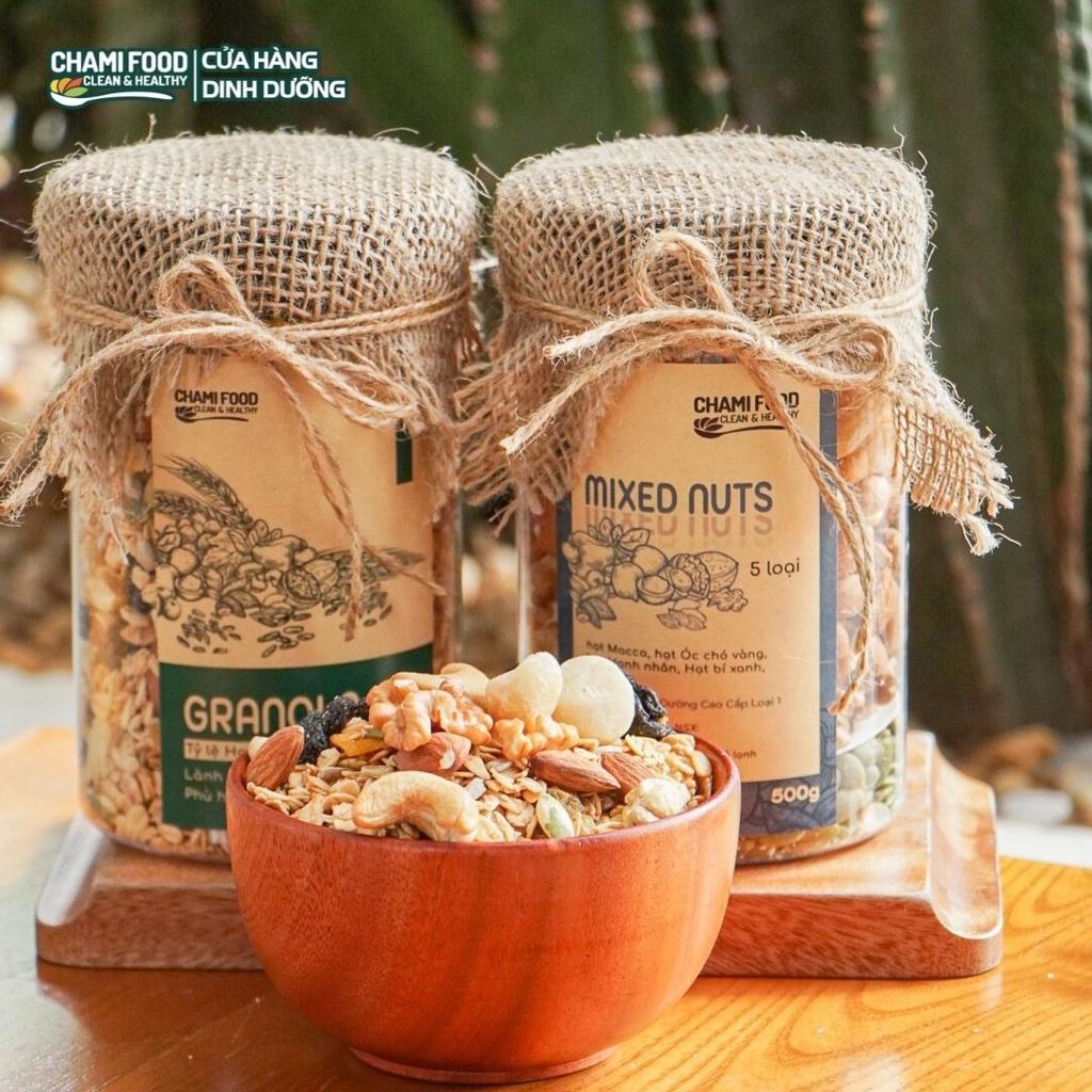 Granola Ăn Kiêng Chami Food Siêu Hạt Giảm Cân Không Đường 500g 50% Yến Mạch Úc Ngũ Cốc Eat Clean Lành Mạnh Thơm Ngon