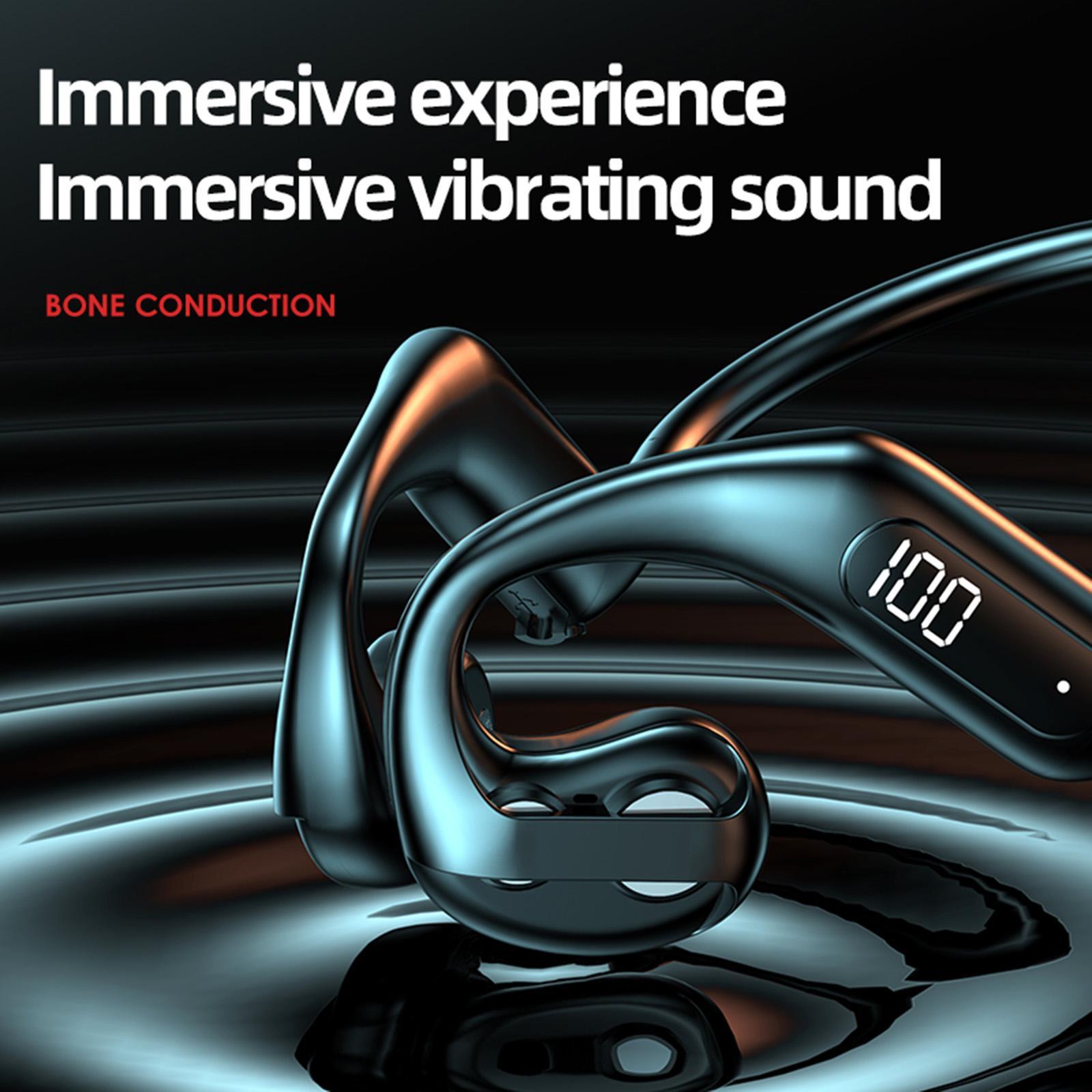 Open Ear Headphone Headset Noise Cancelling Handsfree Calling Stereo with Mic Sports Headset Sports Headphone for Workout Bicycling