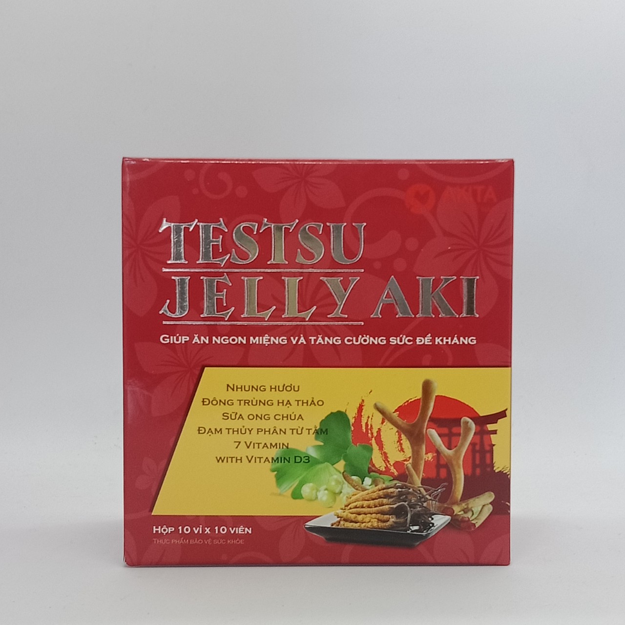 Viên Uống TESTSU JELLY AKI- Giúp Ăn Ngon Miệng Và Tăng Cường Sức Đề Kháng ( Hộp 100 Viên)