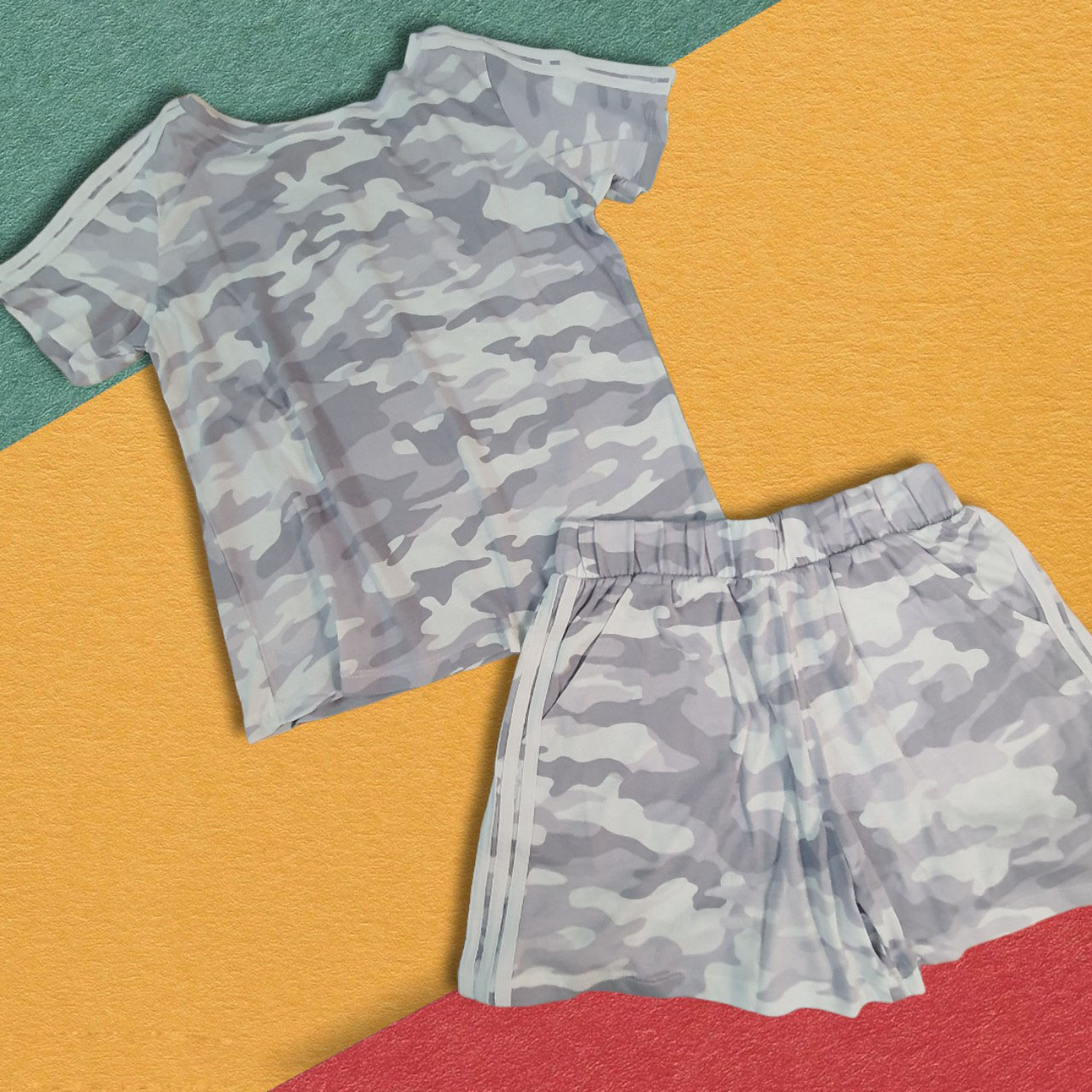 Bộ mặc nhà nữ, bộ đồ ngủ nữ chất cotton 100 cực kỳ thoáng mát Hàng Xuất Khẩu Cao Cấp – Hàng chính hãng – M – Camo xám