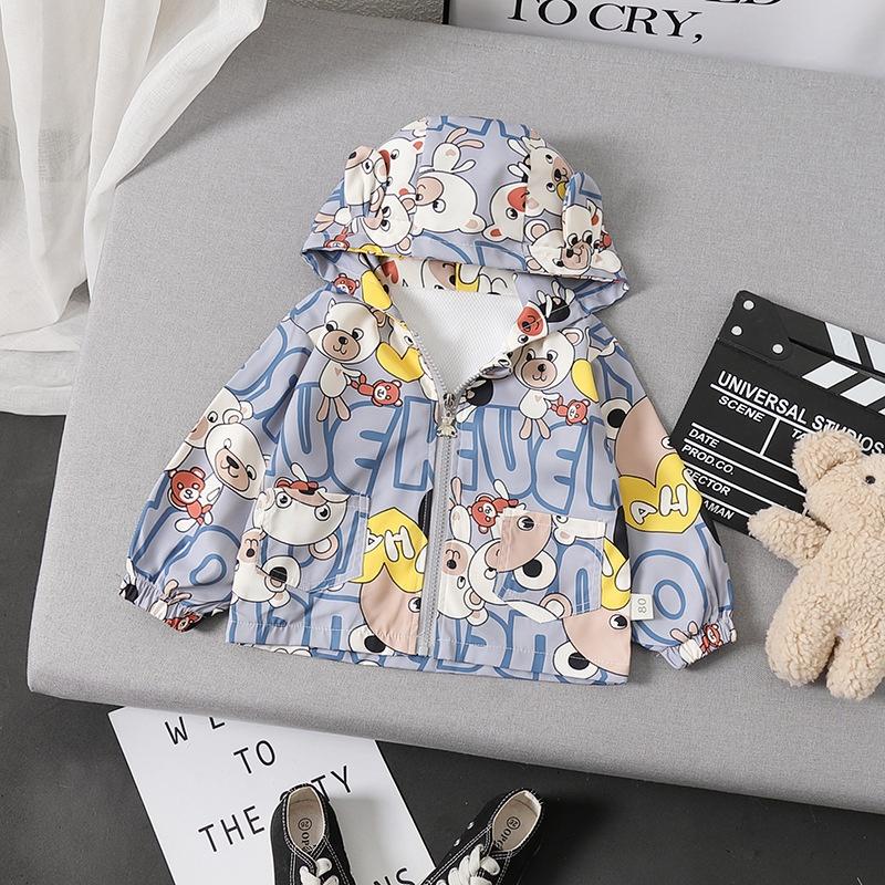 AK15 Size80-120 Áo khoác bé trai,vải gió lót thun thông hơi Thời trang trẻ Em hàng quảng châu