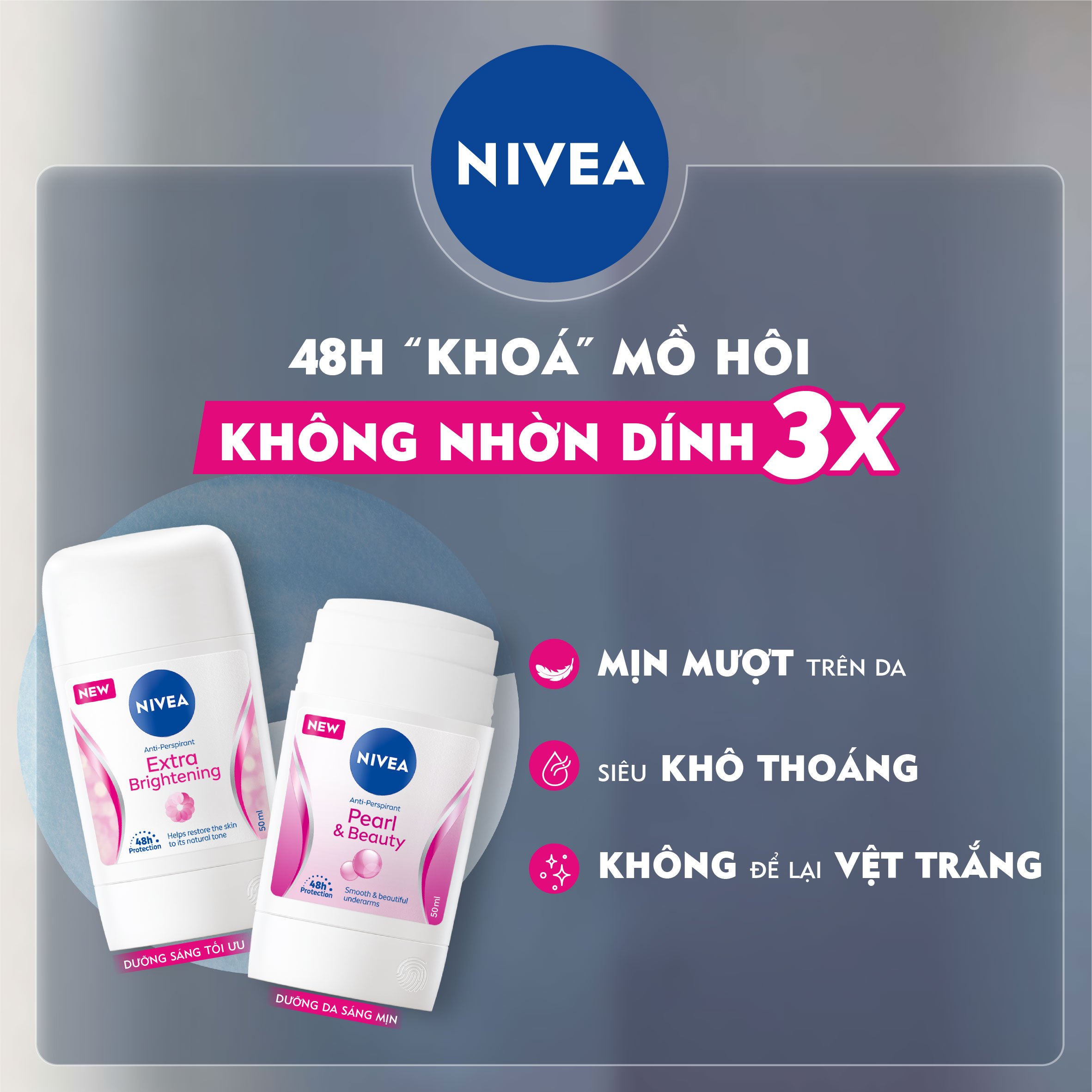Sáp Ngăn Mùi NIVEA Pearl & Beauty Chiết Xuất Ngọc Trai - 84155