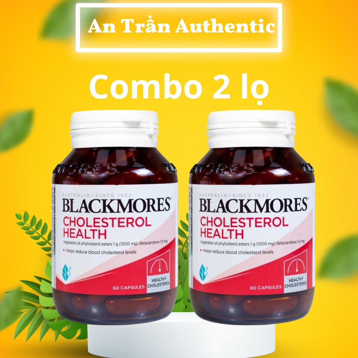 Combo 2 lọ Thực Phẩm Bảo Vệ Sức Khỏe Blackmores Cholesterol Health Hỗ Trợ Ngăn Ngừa Bệnh Tim Mạch