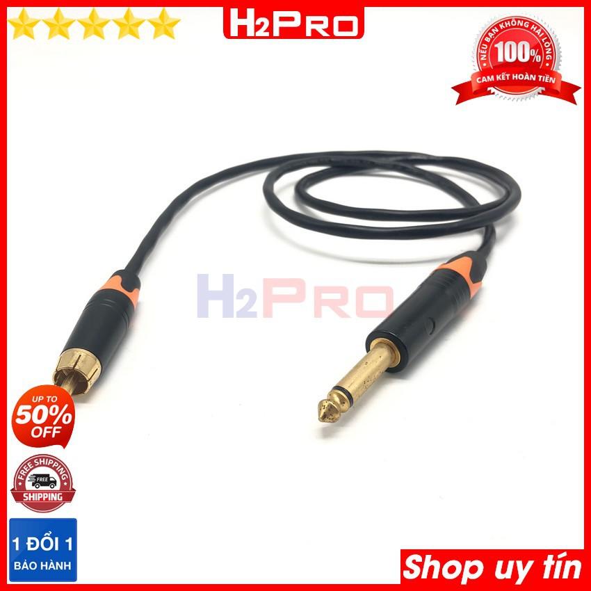 Dây 6 ly ra AV hoa sen H2Pro cao cấp âm thanh ra sạch-hay dài 1m (1 sợi), dây jack 6 ly mono ra jack av hoa sen