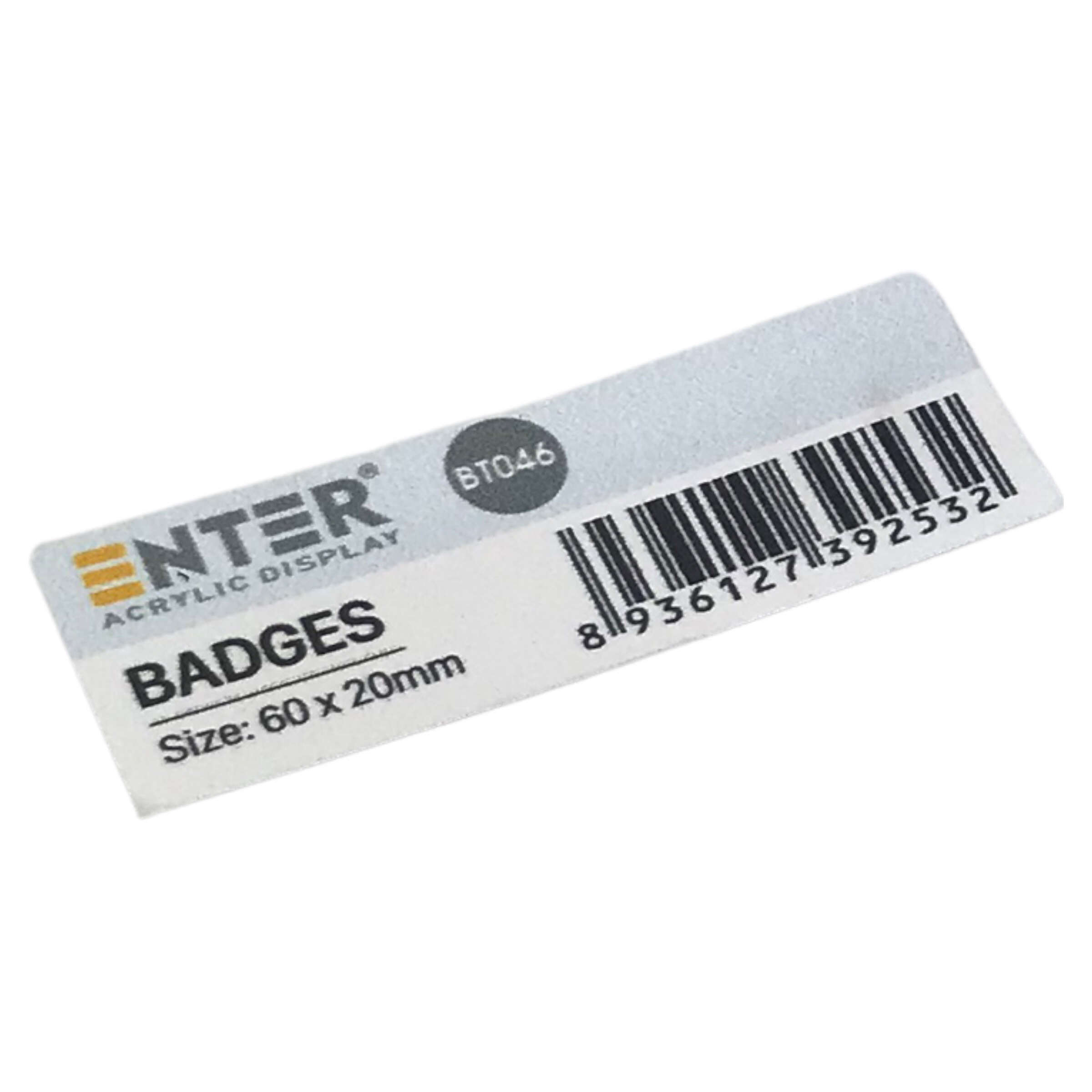 Phôi thẻ tên inox Enter BT046 60x20mm trắng xước K004A (10,50) - Bịch (10)
