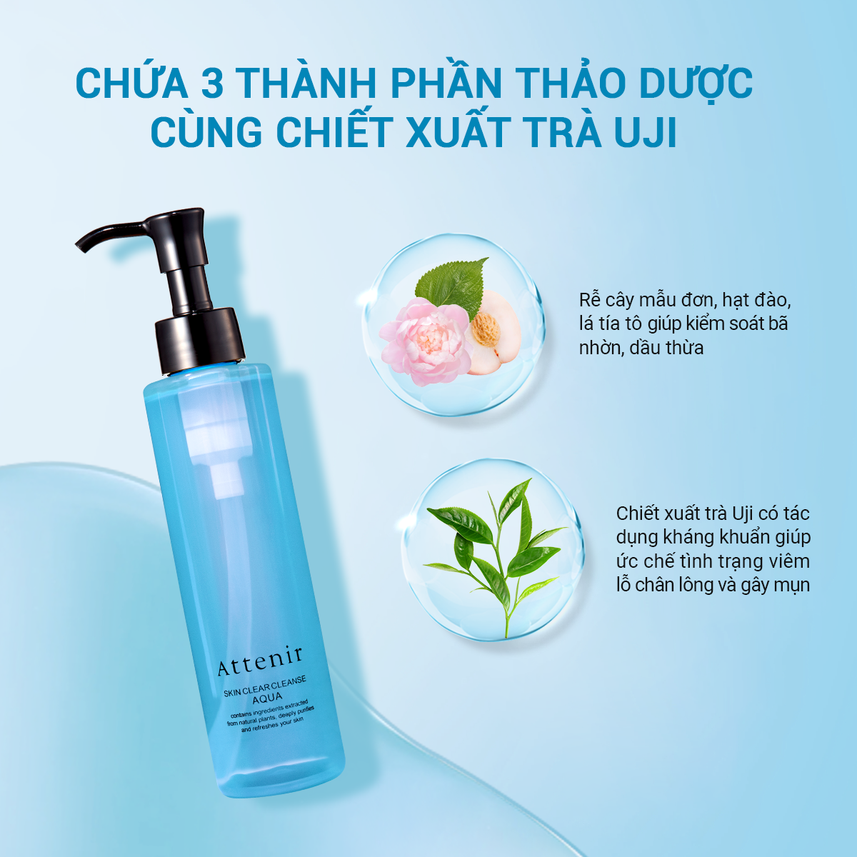 Tẩy Trang Và Làm Sạch Dành Cho Da Dầu Attenir Clear Cleanse Aqua 175ML