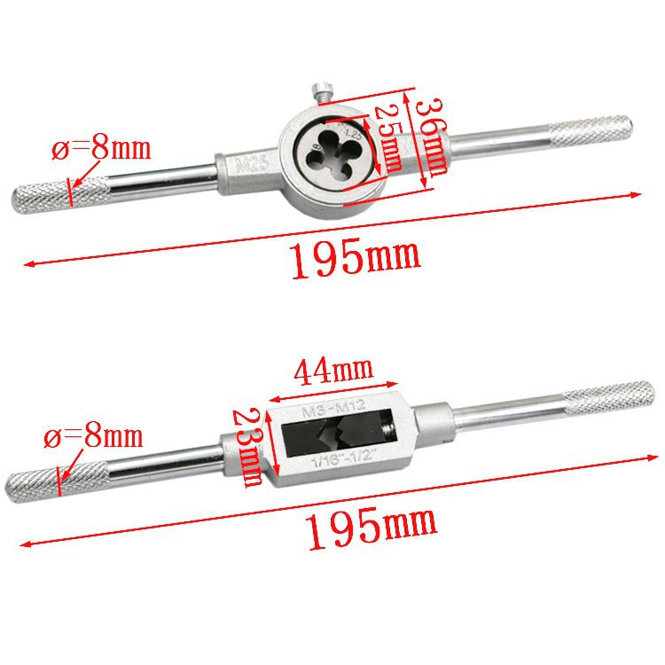 Bộ tay quay taro tạo ren trong và ren ngoài M3-M12