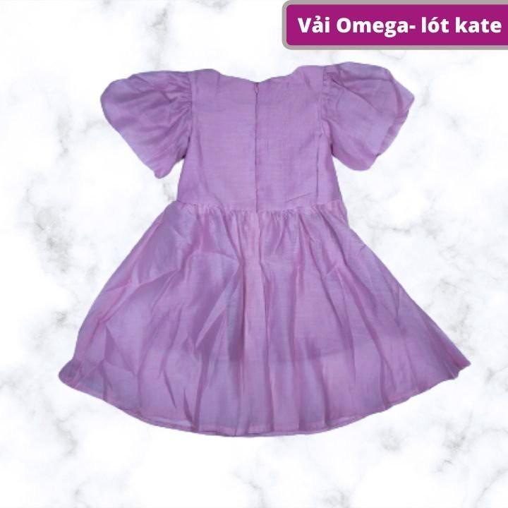 Đầm bé gái nhún vai từ 10-45kg - đầm dự tiệc-chất liệu vải Ome lót kate - Hương Nhiên