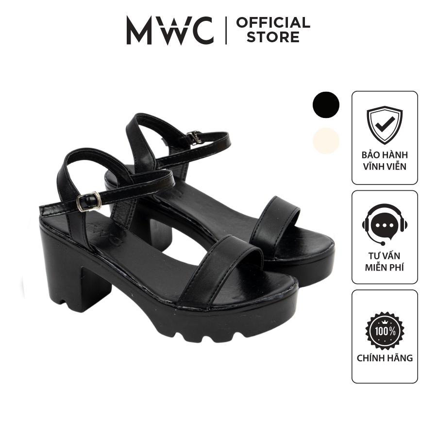 Giày Sandal Nữ MWC 2962 - Sandal Đế Đúp 5p Quai Ngang Basic Siêu Hack Dáng Đi Học Đi Làm