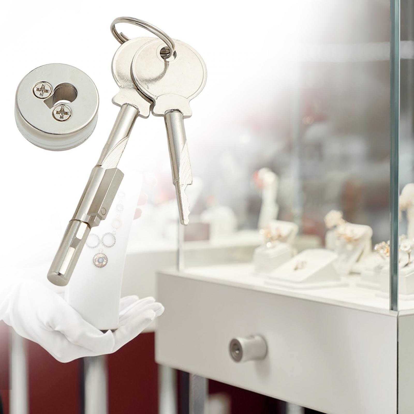 Display Cabinet Lock Easy to Install Universal Sliding Door Lock Counter Lock for Dresser Lock Refrigerator Lock Mailbox Lock