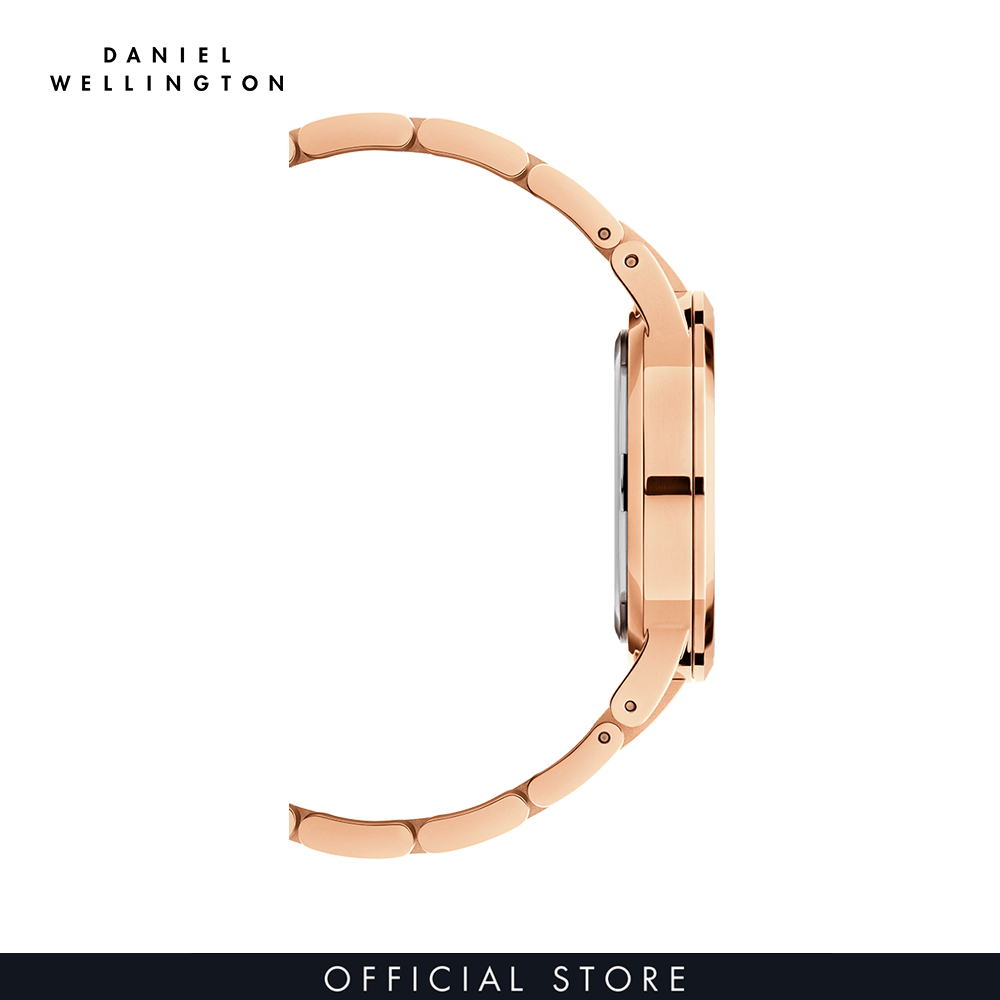 Đồng hồ Daniel Wellington dây thép không gỉ - Iconic Link trắng-vàng hồng