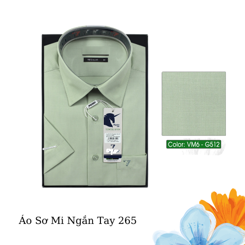 Áo Sơ Mi Ngắn Tay Trơn Màu Vạt Bầu Form Regular 265