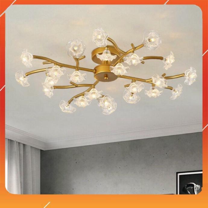 Đèn Ốp Thả Trần Pha Lê Hoa Mai Mẫu Mới Hiện Đại Sang Trọng Trang Trí Phòng Khách