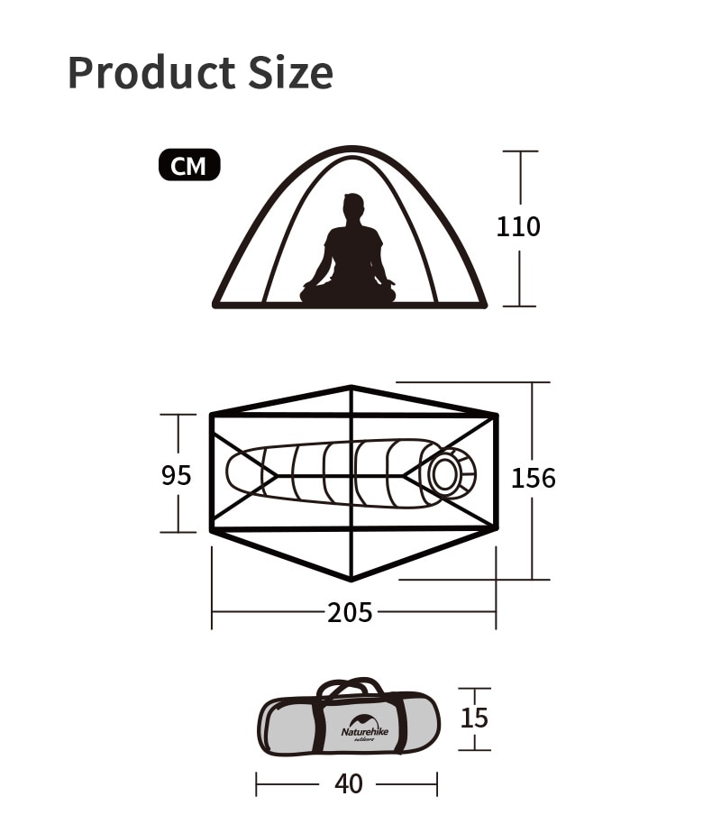 Lều cắm trại 1 người NatureHike NH18A095-D chính hãng, chống nước, chống tia UV, dễ dàng lắp đặt